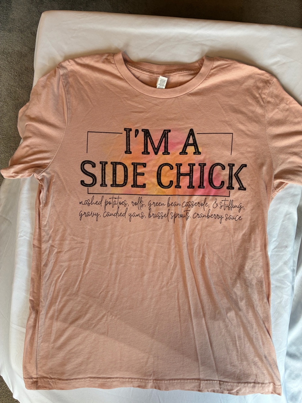 Bella Canvas Peach Short Sleeve "I'M A SIDE CHICK" Graphic Tee